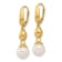 14K Yellow Gold Freshwater Cultured Pearl and Bead Leverback Dangle Earrings
