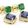 Blue And Green CZ Earrings In 18K Gold Over Sterling Silver