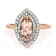 Morganite Marquise And White Zircon Ring In 18K Rose Gold Over Sterling
Silver 1.25ctw