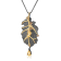 Citrine Black Rhodium and 14K Gold Over Sterling Silver Leaf Pendant
With Chain