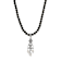 Black Bead Crystal Chandelier Drop Necklace 16" Adj.