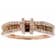 Red And White Diamond 10k Rose Gold Band Ring 0.75ctw