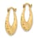 14k Yellow Gold Textured 5/8" Stamped Hoop Earrings