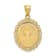14k Yellow Gold Solid Satin, Polished and Textured Scorpio Zodiac Oval Pendant