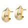 14k Yellow Gold and Rhodium Over 14k Yellow Gold Ribbed Stud Earrings