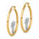 14K Yellow Gold and Rhodium Over 14K Yellow Gold Textured 1 3/16"
Angel Hoop Earrings