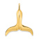 14k Yellow Gold 3D Polished Whale Tail Chain Slide Pendant