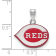Rhodium Over Sterling Silver MLB LogoArt Cincinnati Reds Enamel Pendant
