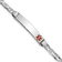Rhodium Over 14k White Gold Medical Red Enamel Mariner Link ID Bracelet