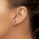 Rhodium Over 14k White Gold Black and White Diamond Infinity Heart Stud Earrings