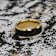 GASTON Gold Plated Tungsten Polished Beveled Ring with Brushed Black
Center 6mm