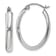 Rhodium Over 14k White Gold Polished 1" Oval Tube Hoop Earrings