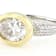 Bezel Set Two-Tone Moissanite Ring In Sterling Silver With 14K Gold Over
Silver Accent