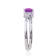 Square Lab Created Purple Sapphire and White Topaz Sterling Silver
Crossover Split Shank Ring