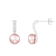 8-8½mm Pink Cultured Freshwater Pearl and Cubic Zirconia Rhodium Over
Sterling Silver Earrings