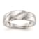 Rhodium Over 14K White Gold Diamond Trio Men's Wedding Band 0.03ctw