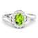 Oval Green Peridot and Diamond 14K White Gold Halo Ring 0.9 ctw