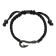 Stainless Steel Brushed Gun Metal IP-plated Fishing Hook Black Nylon
Adjustable Bracelet