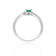 Green Emerald with White Sapphire Accents Sterling Silver Tapered
Shoulder Ring, 1.26 ctw