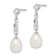 Rhodium Over Sterling Silver  7-8mm White Rice Freshwater Cultured Pearl
Cubic Zirconia Earrings