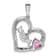 Rhodium Over 14k White Gold Pink Sapphire and Diamond Mom Heart Pendant