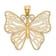 14k Yellow Gold Polished Cut-out Large Butterfly Pendant