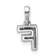 14K White Gold Diamond Letter F Initial with Bail Pendant