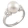 Cultured Freshwater Pearl and CZ Cocktail Ring in Sterling Silver