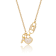 CZ Pave Heart Padlock And Key Charm Necklace In 14K Gold Over Sterling Silver