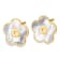 14K Yellow Gold Mother of Pearl Flower Post Earrings