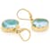 Larimar Seashell Dangle Earrings In 18K Gold Over Sterling Silver
