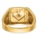 10K Two-tone Yellow and White Gold Textured Diamond Blue Lodge Masonic Ring