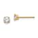 14K Yellow Gold 4mm Cubic Zirconia Post Earrings