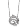 Rhodium Over Sterling Silver Black and White Cubic Zirconia Dolphin Necklace