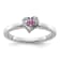 Sterling Silver Stackable Expressions Lab Created Pink Sapphire Heart
Ring 0.09ctw