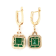 12.18 Ctw Emerald and 0.74 Ctw White Diamond Earring in 14K YG