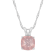 8mm Cushion Rose Quartz Rhodium Over Sterling Silver Pendant With Chain