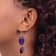 Sterling Silver Polished Amethyst and Dark Purple Jadeite Oval Dangle Earrings