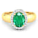 1.75ctw Green Emerald and Diamond 14K Yellow Gold Halo Ring