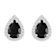 7x5mm Pear Shape Black Onyx And Created White Sapphire 10k White Gold
Halo Stud Earrings