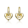 Heart Huggie Earrings In 14K Gold Over Brass