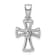 Rhodium Over Sterling Silver Cubic Zirconia Open Cross Pendant