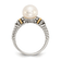 Sterling Silver Antiqued with 14K Accent 8mm Freshwater Cultured Pearl Ring