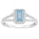 6x4mm Emerald Cut Aquamarine 1/4 ctw Diamond Rhodium Over Sterling
Silver Halo Ring