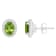 7x5mm Oval Peridot 1/5 ctw Diamond Rhodium Over Sterling Silver Halo
Stud Earrings