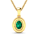 1.0ctw 14K Yellow Gold Zambian Emerald and White Diamond Pendant with 18
inch Cable Chain