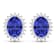 2.18ctw 14K White Gold Tanzanite and White Diamond Halo Earrings