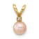 14k Yellow Gold 4-5mm Pink Near Round Freshwater Cultured Pearl and
Cubic Zirconia Pendant