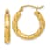 14k Yellow Gold 13/16" Polished Satin and Diamond-Cut Hoop Earrings