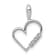 Rhodium Over 14k White Gold Diamond Heart Pendant